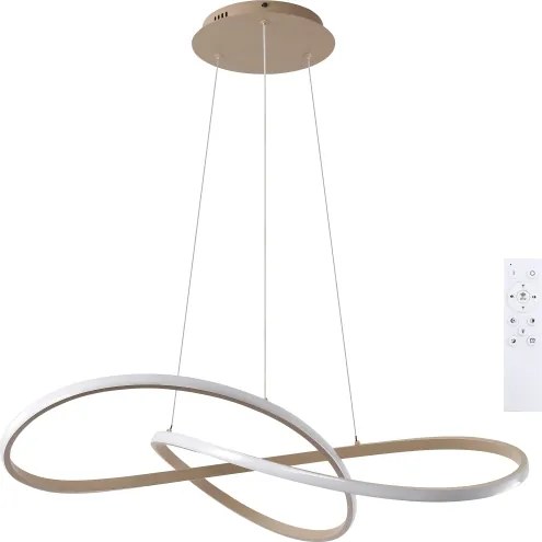 Brilagi - LED, dimmelhető kábelen függesztett csillár INFINITY LED/80W/230V 80x80 cm bézs + távirányító