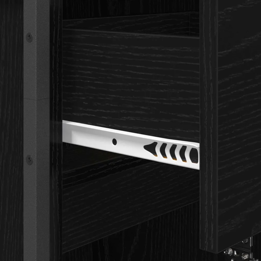 vidaXL Fürdőszoba Székény Fekete tölgy 40 x 30 x 100 cm Faanyag