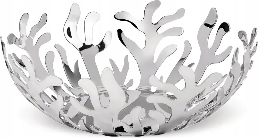 Alessi Mediterraneo Acél Gyümölcskosár 21 cm Ezüst polírozott