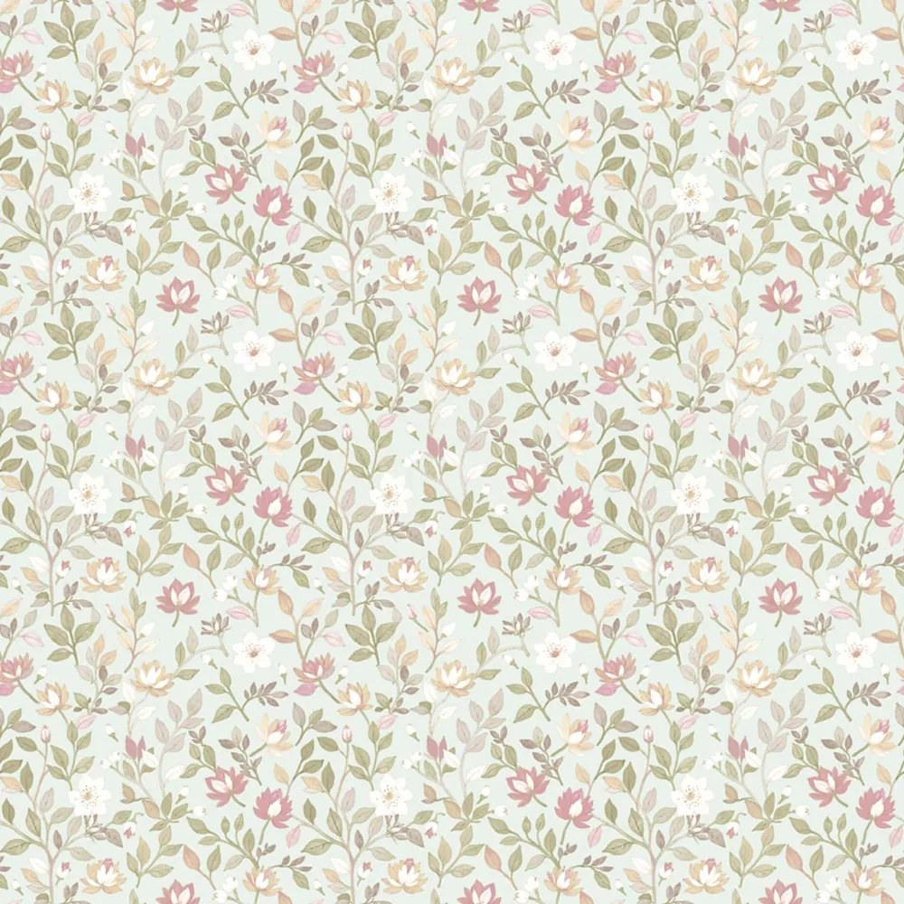 Parato Cristiana Masi Blooming Garden 11 Lilia bézs-mályva leveles vlies tapéta – 8352