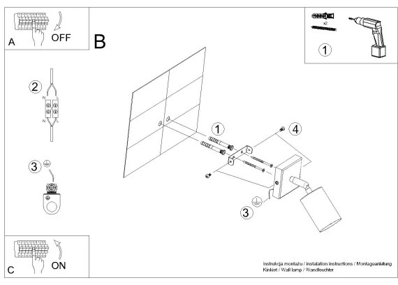 Sollux SL.1366 - Fali spotlámpa WINX 1xGU10/10W/230V fekete/króm