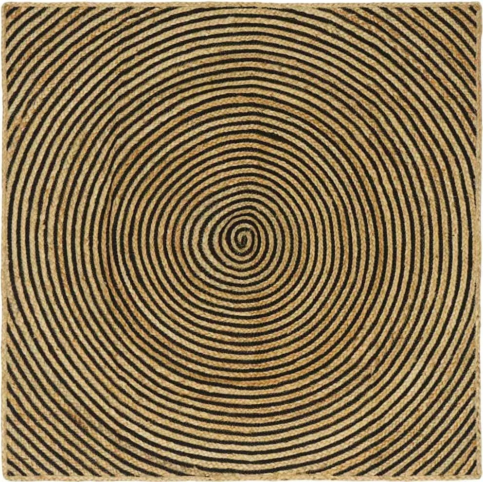 vidaXL Szőnyeg Természetes és fekete 160 x 160 cm Juta