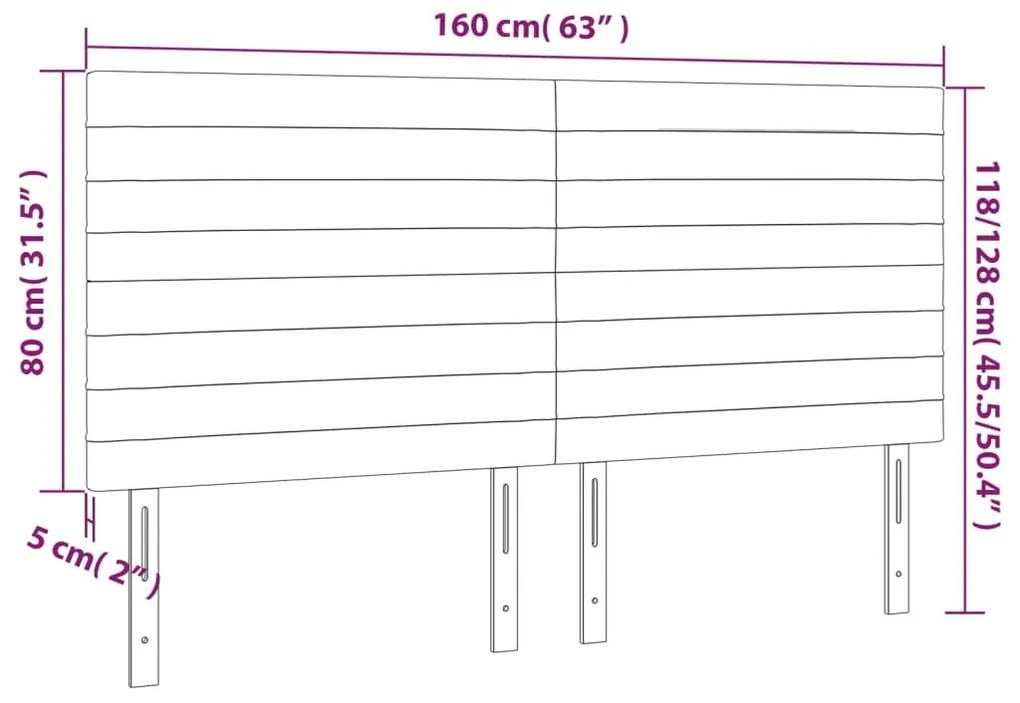 4 db fekete szövet fejtámla 80 x 5 x 78/88 cm