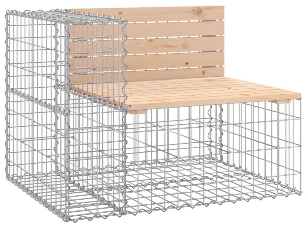 tömör fenyőfa gabion kerti pad 184x71x65,5 cm