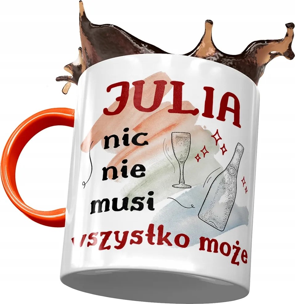 Narancssárga bögre Júlia Barátnő Feleség Nyomtatott Fotóval