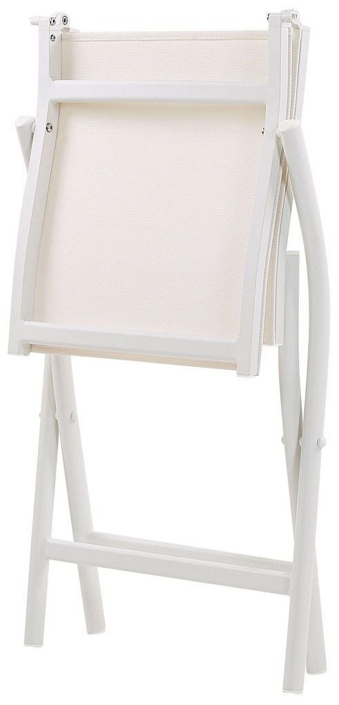 Fehér Kétszemélyes Összecsukható Alumínium Balkon Szett CAORLE Beliani