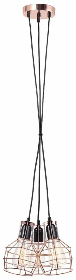 Italux PERIFO MDM-2272/3 BK+COP Függőlámpa 3x60W/E27 IP20