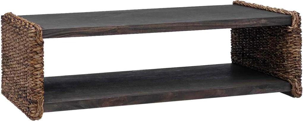 vidaXL Dohányzóasztal Természetes 110 x 55 x 35 cm Tömör Mahagóni Fa