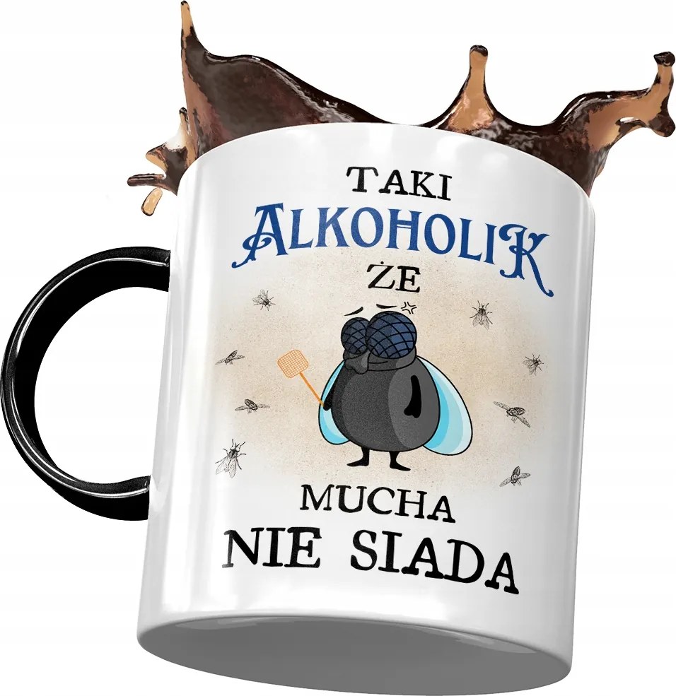 Fekete Bögre Alkoholistának, hogy a légy ne üljön le fényképes nyomattal