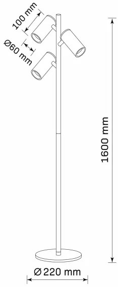 Állólámpa MARIBEL 3xGU10/12W/230V fekete