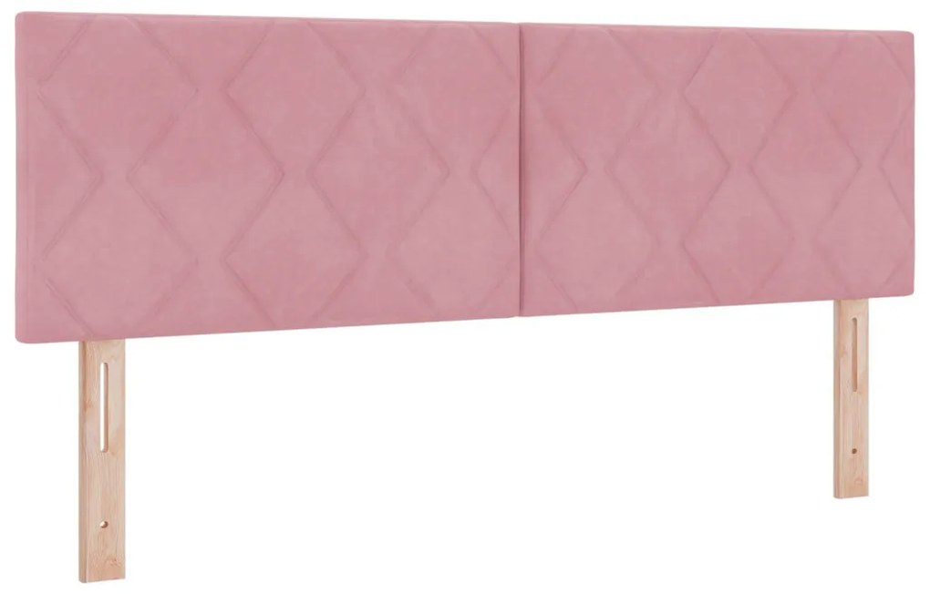 Fejtámla Gyémánt Blokk Mintás Rózsaszín 160 cm Bársony