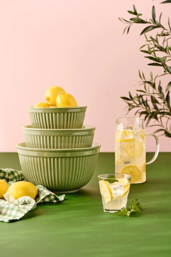 Zöld kerámia tálak MYNTE WASABI, 3 darabos készlet