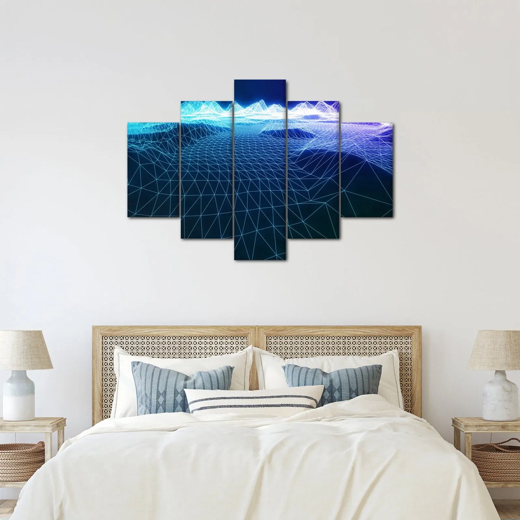 Kép - Hegyek egy számítógépes modellben (150x105 cm)