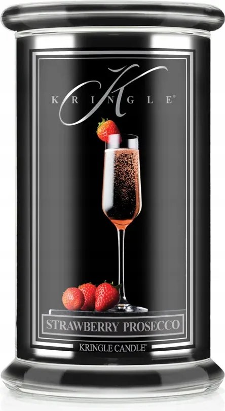 Strawberry Prosecco Kringle Candle nagy gyertya két kanóccal (624g)