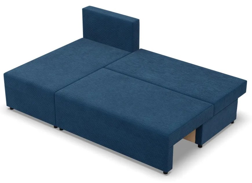 Nobu sarokkanapé, kordbársony, univerzális oldal, kék