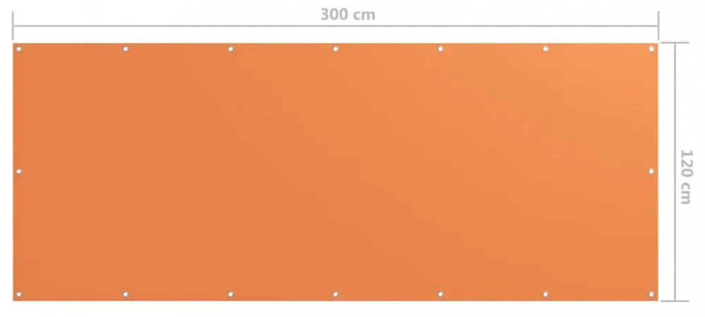 narancssárga oxford-szövet erkélynapellenző 120 x 300 cm