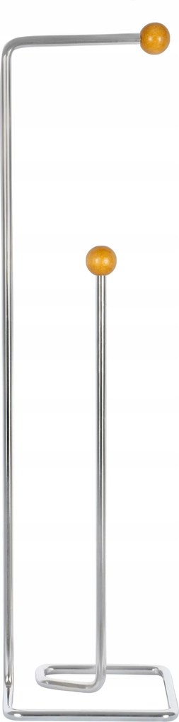 Wc-papír Tartó Állvány, Ezüst Acél Fa Végek