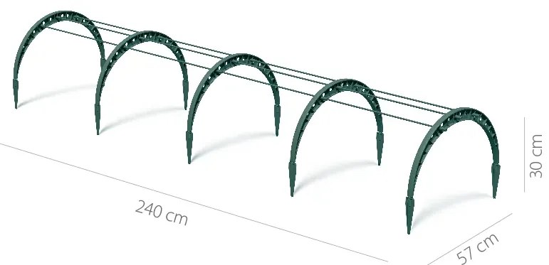 FlOO TUNNELS kerti fólia alagút 240 cm, zöld