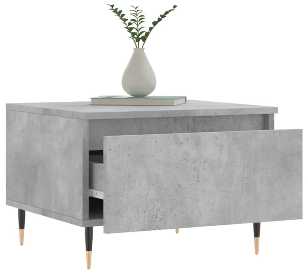 2 db betonszürke szerelt fa dohányzóasztal 50 x 46 x 35 cm