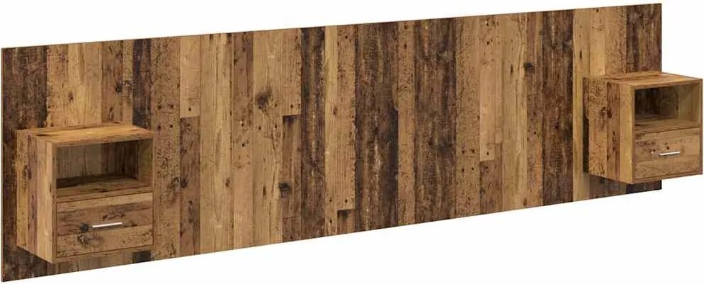 vidaXL Fejtámla Szekrénnyel fiókkal polcokkal 3 pcs Öreg fa Faanyag