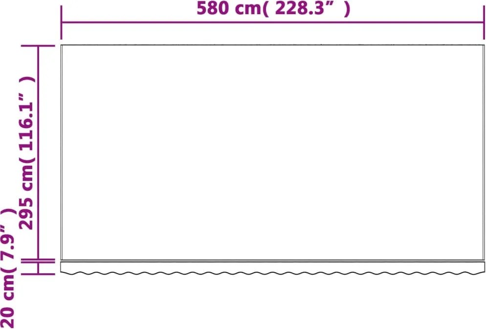 Többszínű csíkos pótszövet napellenzőhöz 6 x 3 m