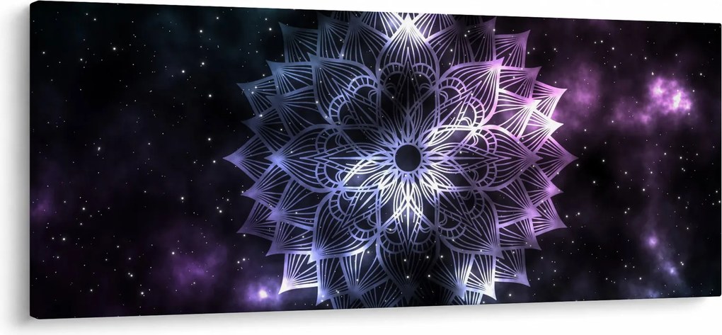 Kép - Lótusz mandala az űrben (120x50 cm)