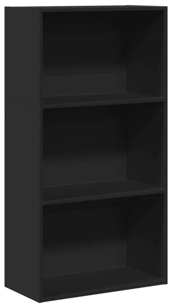 fekete szerelt fa könyvespolc 60 x 30 x 114 cm