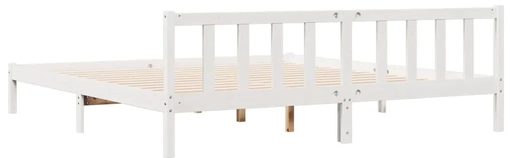 fehér tömör fenyő extra hosszú ágykeret matrac nélkül 180x220cm