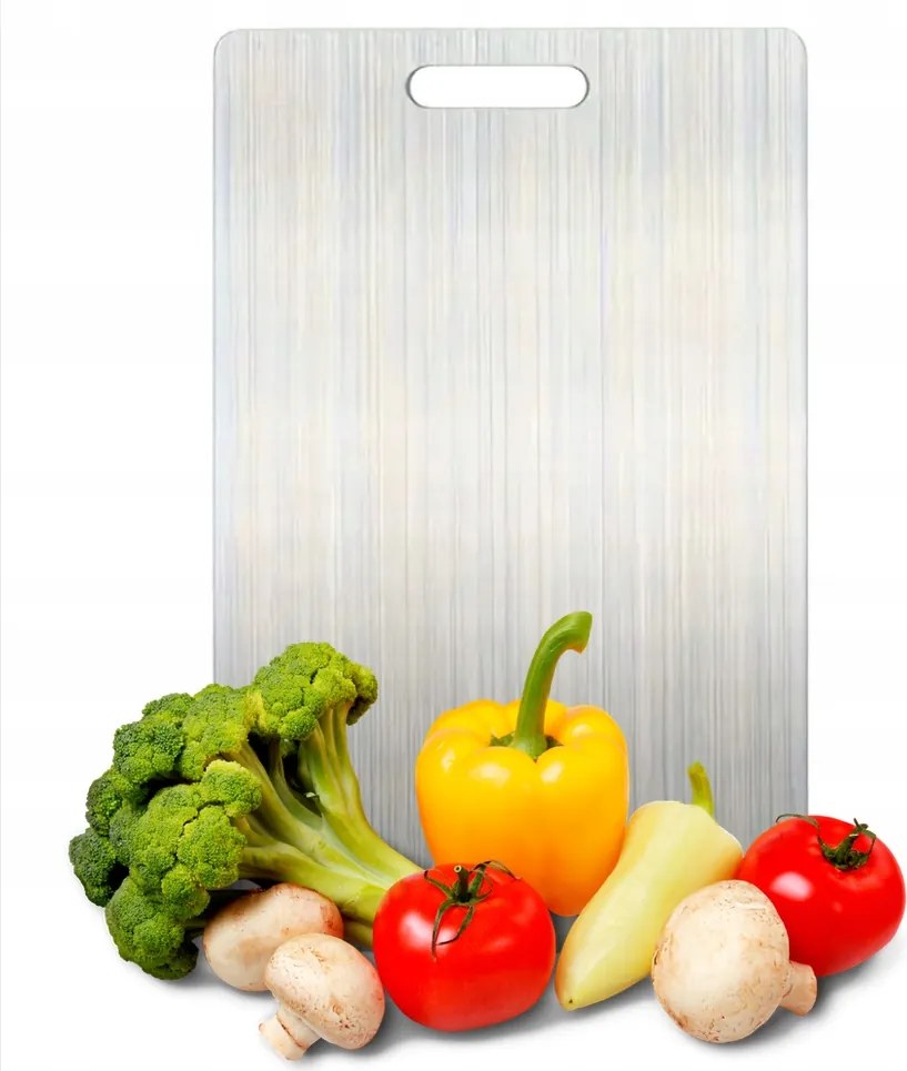 Rozsdamentes Acél Vágódeszka Tömör Egészséges 25x15 cm fém