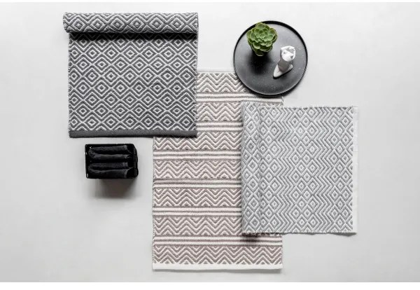 WENKO 24868100-SHAKI fürdőszobai szőnyeg 50x80 cm bézs/fehér