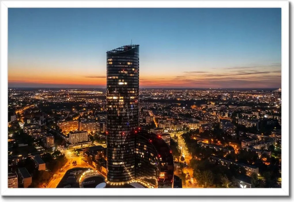 Poszterek keretben 60x40 Boroszló éjszakai panoráma