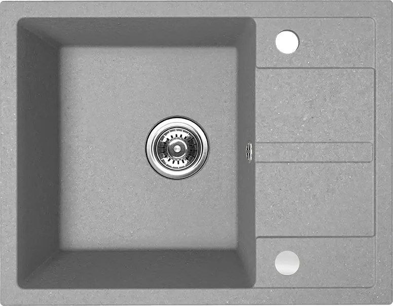Kuchinox Viti, 1 rekeszes gránit mosogató 560x440x175 mm + szifon, szürke, LAV-SBX_513Y
