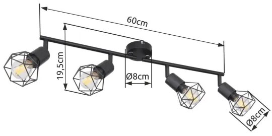 Brilagi - Spotlámpa CAGE 4xE14/40W/230V
