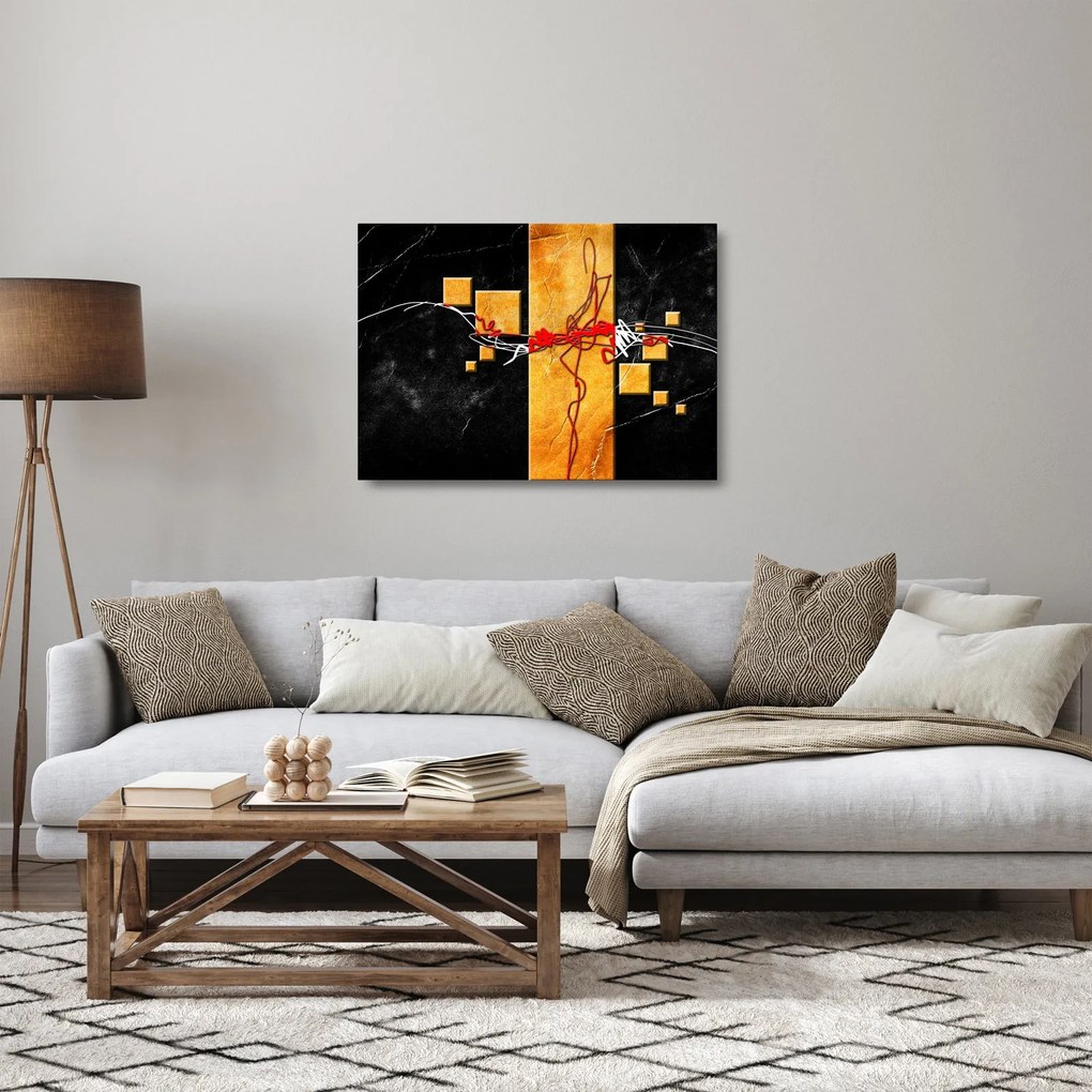 Absztrakt kép - Táncosok (üvegen) (70x50 cm)