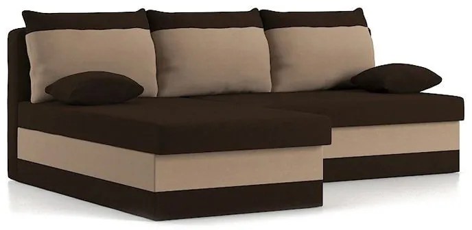 DELI kinyitható sarokkanapé, PRO szövet, bonell rugóval, balos, szín - barna / cappuccino