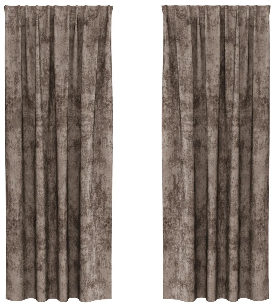 Velúr Függönyök 2 db Rúd Zsebbel Kávé 260x140 cm