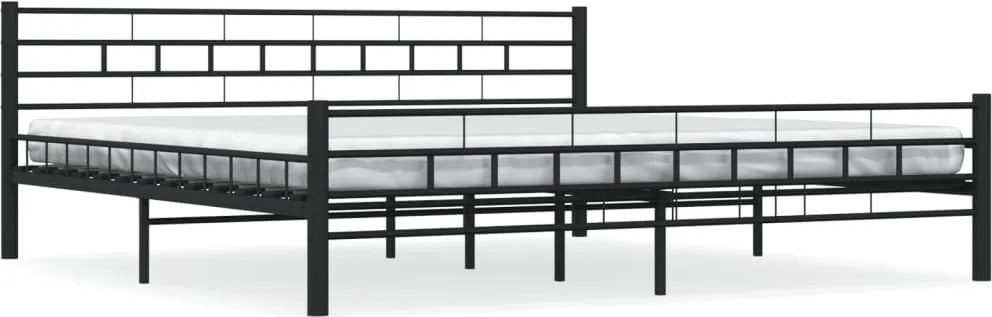 vidaXL fekete acél ágykeret 200 x 200 cm