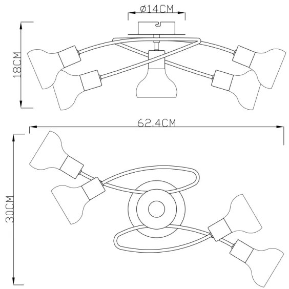 GLOBO 54921-5 - Csillár LOTHAR 5xE14/40W/230V