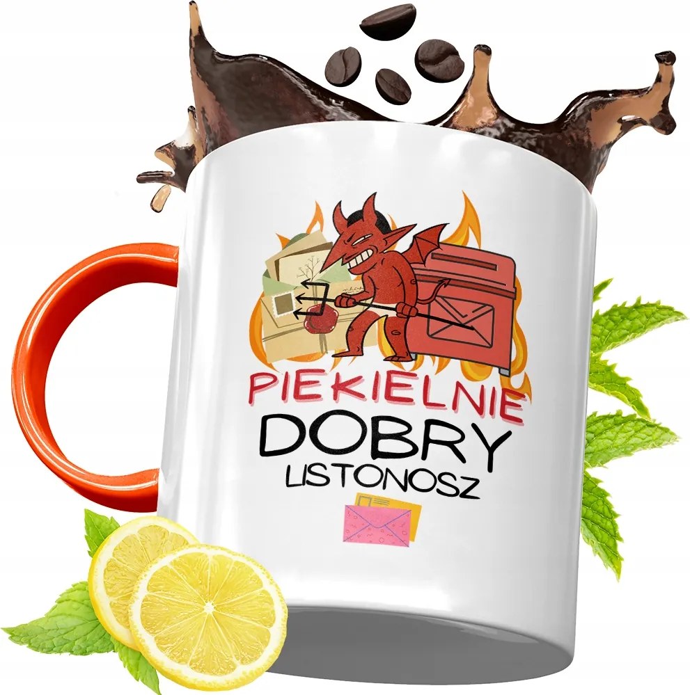 Narancssárga Bögre Postásnak Ajándék fényképes nyomattal