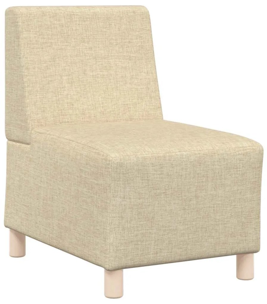 moduláris kanapéegység karfa nélkül, krémszínű szövetből, 55 cm