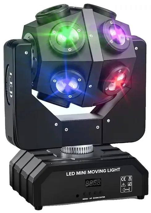 Mozgófejes LED Projektor Színpadi Lámpa 150W, Hangaktiválás, fekete Színpad Technika