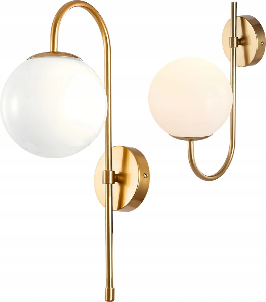 LED-es fali lámpa Design fali lámpa Loft arany tejüveg Glamour