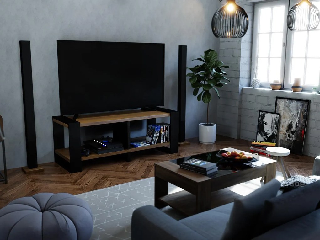 TV asztal Nico (arany craft + fekete). 1092042