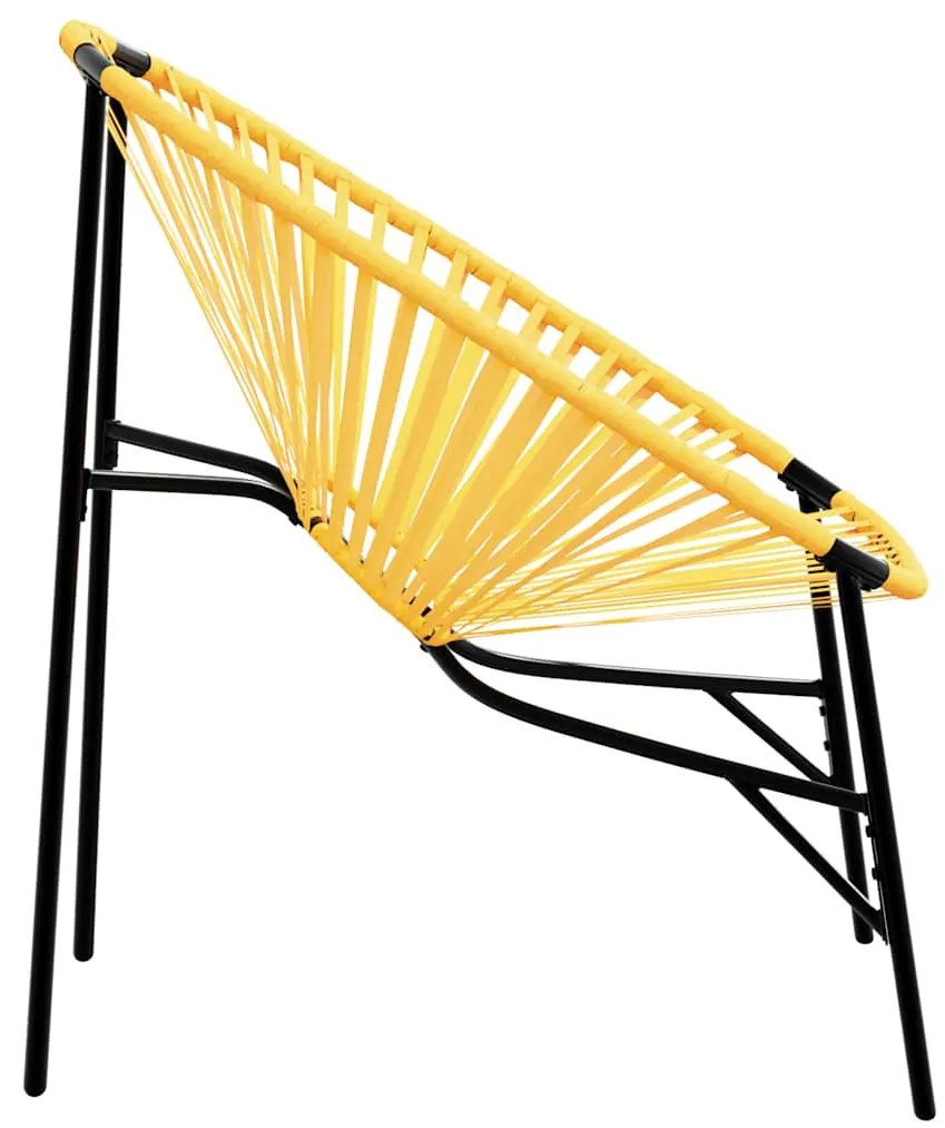 fekete és sárga polyrattan kerti tojás szék