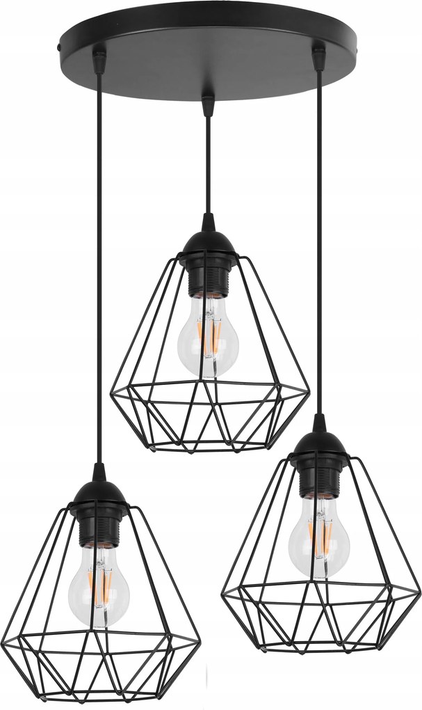 Mennyezeti Lámpa Lógó Csillár Hármas Modern Gyémánt Loft Edison