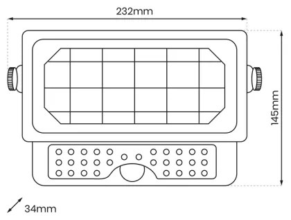EPAD LED 5W 4000K IP65 napelemes mozgásérzékelős reflektor, 3000 mAh