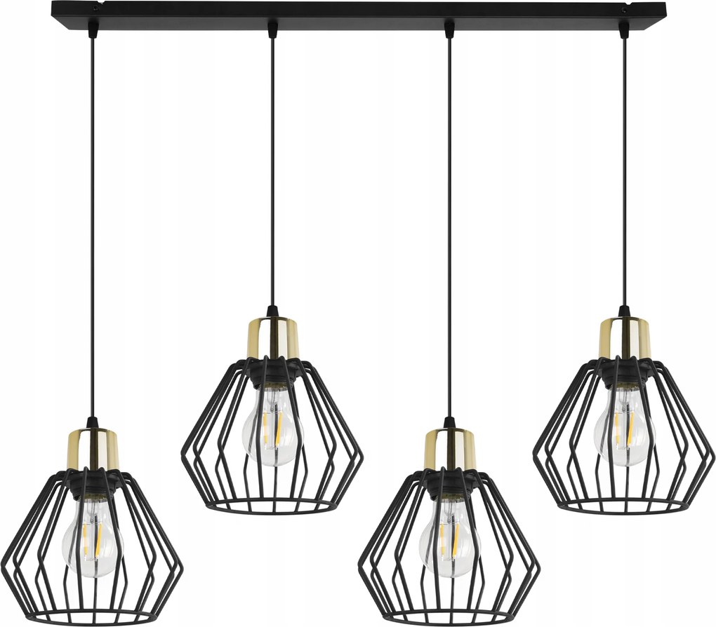 Mennyezeti Lámpa Lógó Csillár Fekete Díszléc Az Asztal Felett Loft Sziget Arany