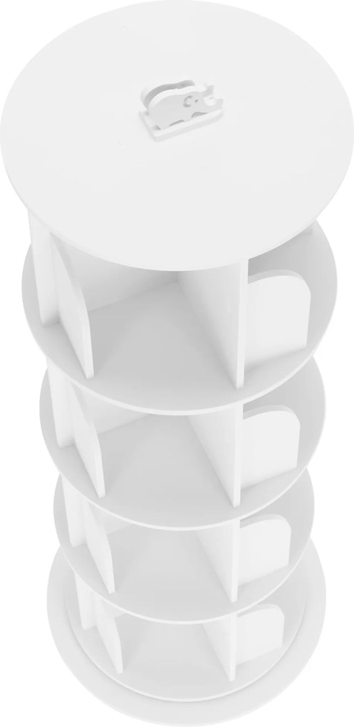 Forgó polcállvány, 4 polc, fehér, ERION TYP 1+ ajándék