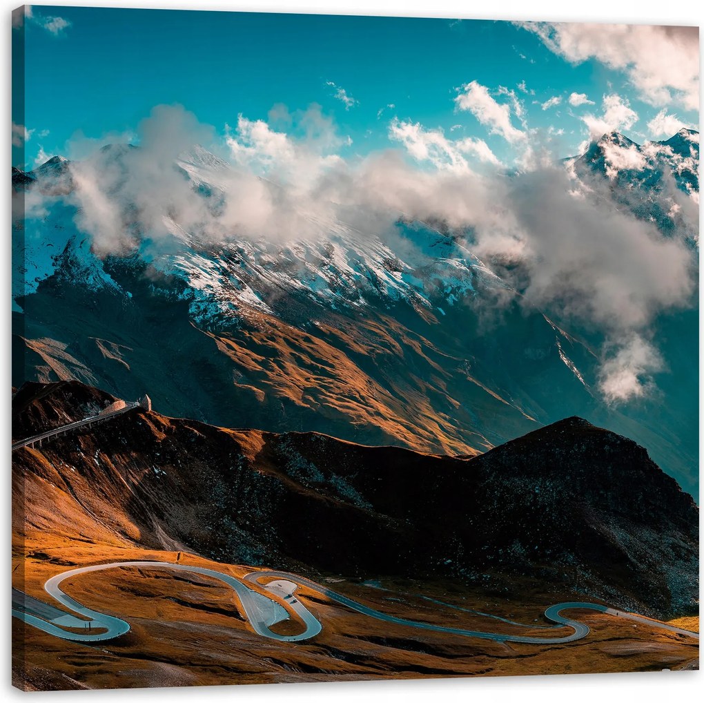 Vászonkép Hegyek Hócsúcsok Felhők Természet 80X80 cm