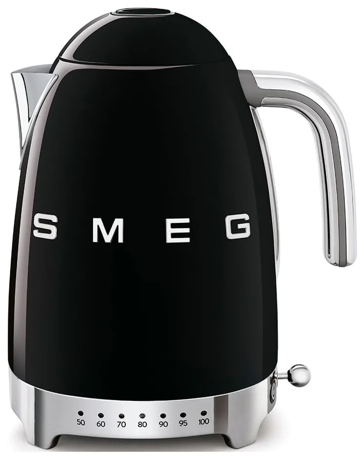 Fekete rozsdamentes acél vízforraló 1,7 l Retro Style – SMEG